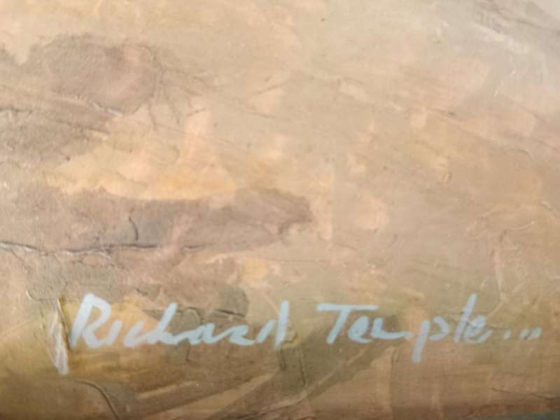 *VALUE R35000+* ORIGINAL RICHARD TEMPLE OIL PAINTING*PASSING THE LONG MAN ON THE SOUTH DOWNS*