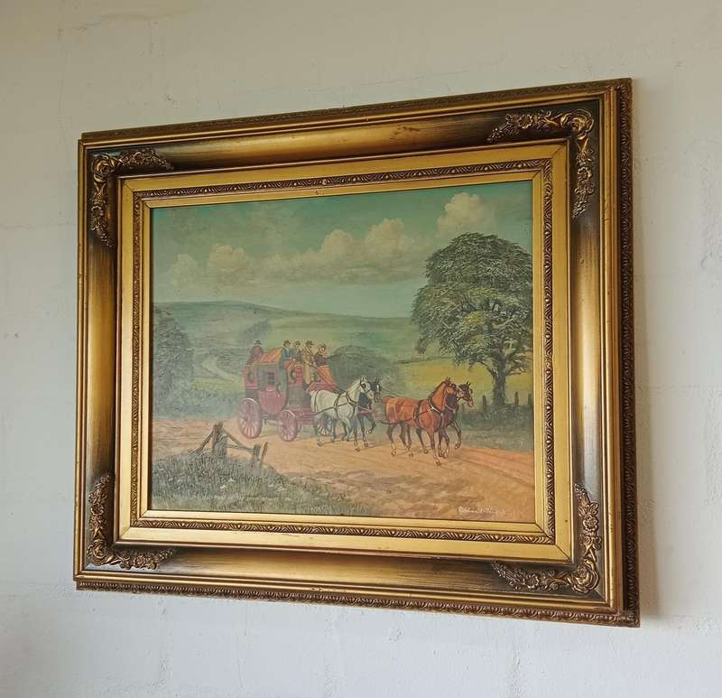 *VALUE R35000+* ORIGINAL RICHARD TEMPLE OIL PAINTING*PASSING THE LONG MAN ON THE SOUTH DOWNS*