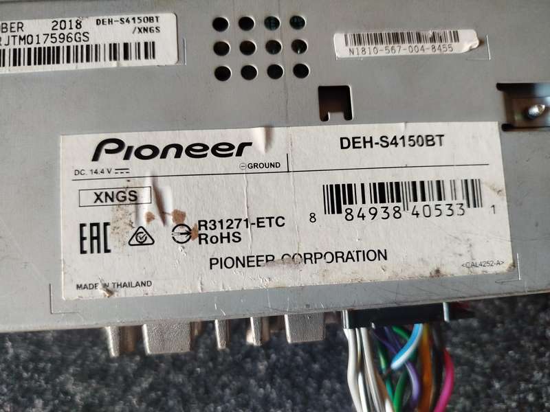 Pioneer Single Din Car Media Player with USB/BT/AUX/CD/MP3 (DEH-S4150BT)
