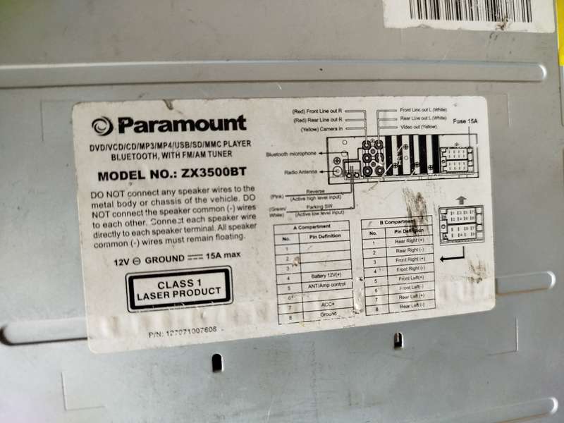 Paramount Single Din Car Media Player with USB/BT/AUX (ZX3500BT) - CD Not Working