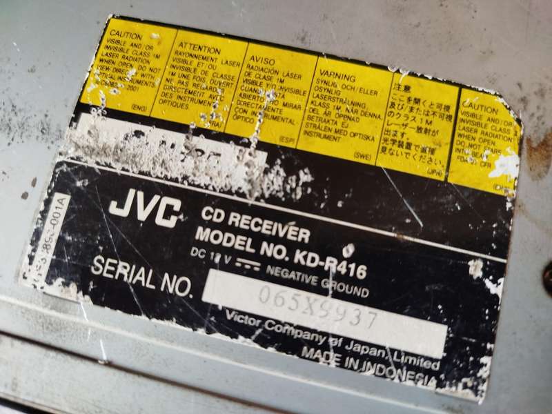 JVC Single Din Car Media Player with USB/AUX/CD (KD-R416)