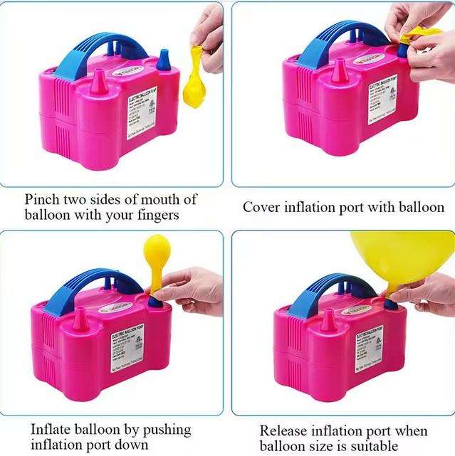 Portable High-Power Balloon Pump  Dual Nozzles for Fast Inflation  Perfect for Parties, Weddings .