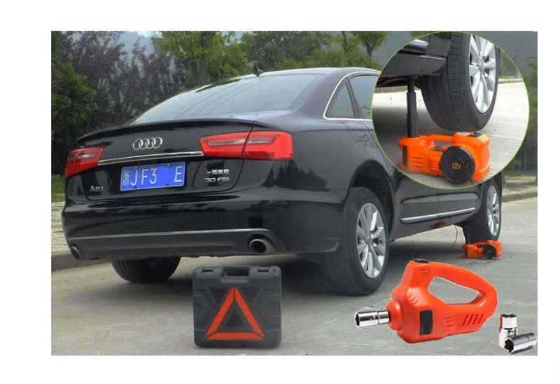 12V Electric Hydraulic Floor Jack Set with Impact Wrench