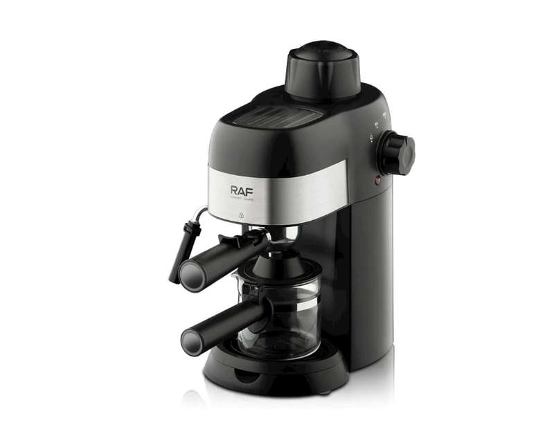 RAF 800W Italian 3.5-bar Coffee Maker with Milk Steamer