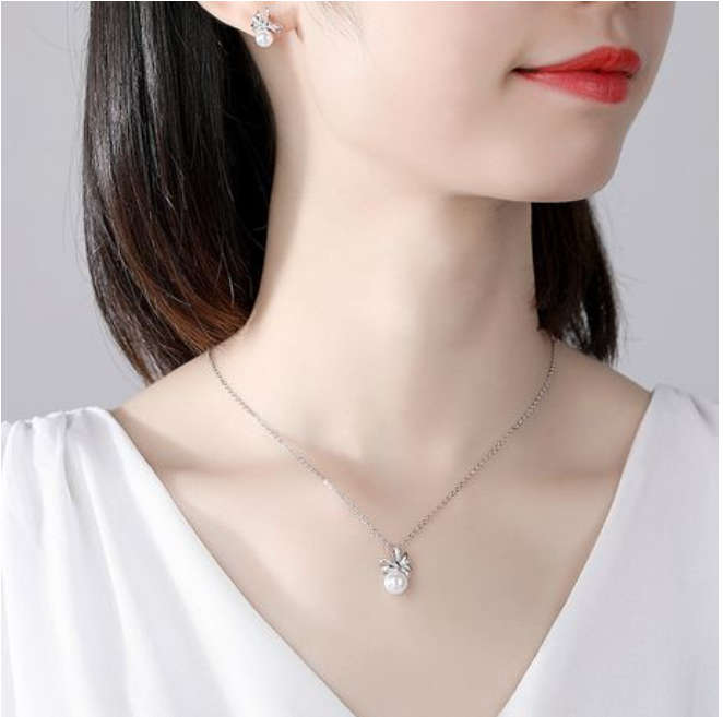 925 Sterling Silver Pearl Pendant Necklaces