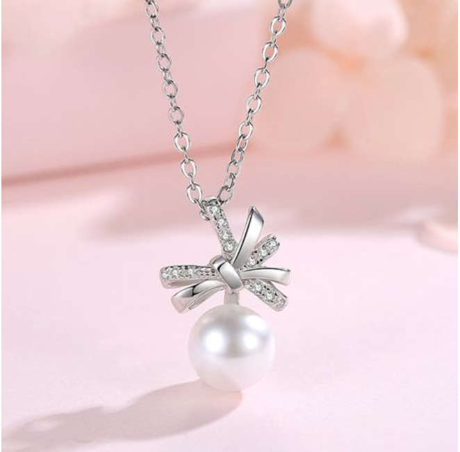 925 Sterling Silver Pearl Pendant Necklaces