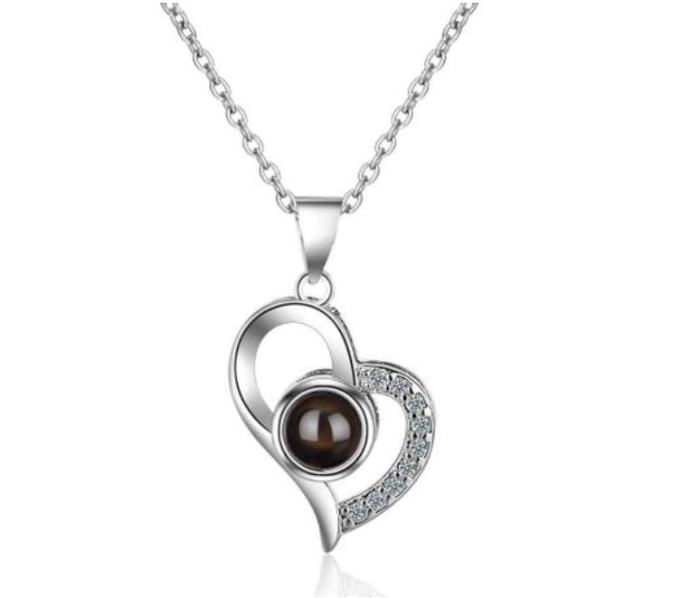 925 Sterling Silver Asymmetrical Heart Necklace Pendant Necklaces