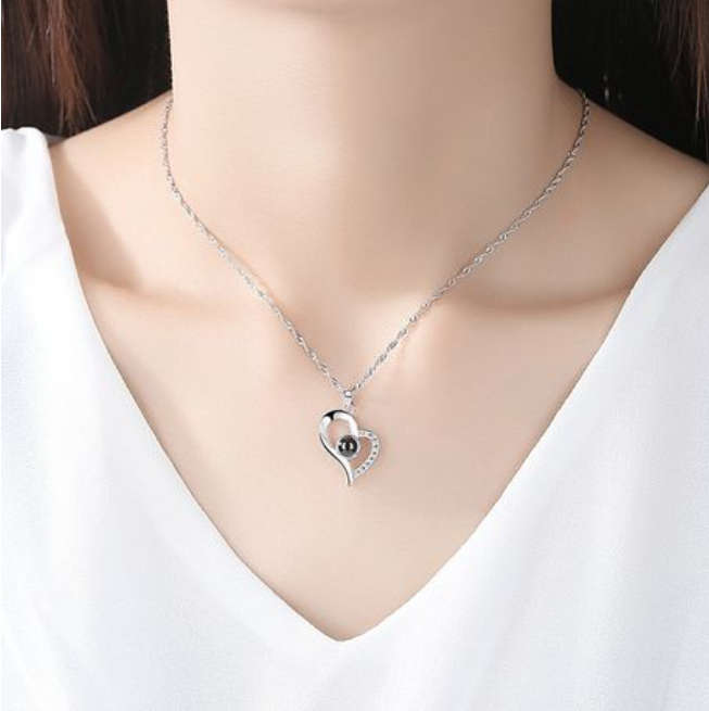 925 Sterling Silver Asymmetrical Heart Necklace Pendant Necklaces