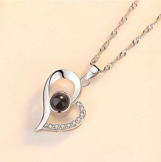 925 Sterling Silver Asymmetrical Heart Necklace Pendant Necklaces