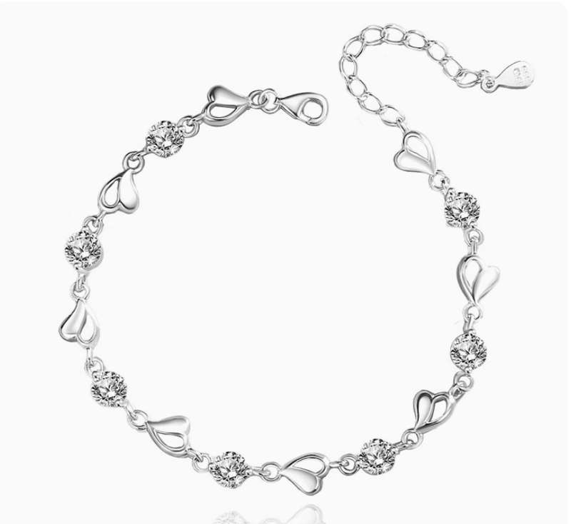 999 Fine Silver Bracelet with Zircon