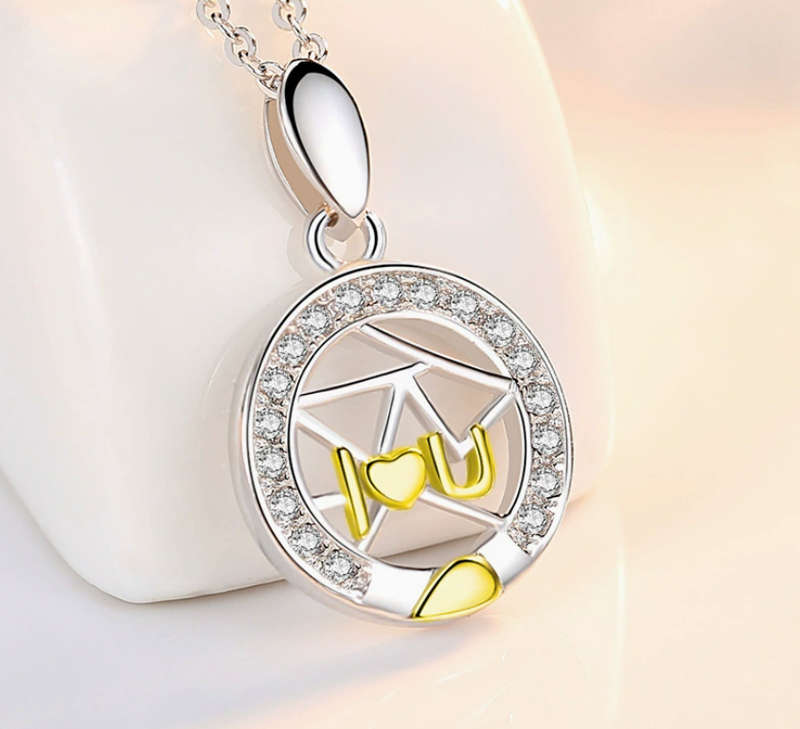 925 Sterling Silver Moon&Star Couple Necklace