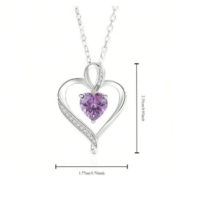 925 Sterling Silver Heart Necklace Pendant Necklaces - silver