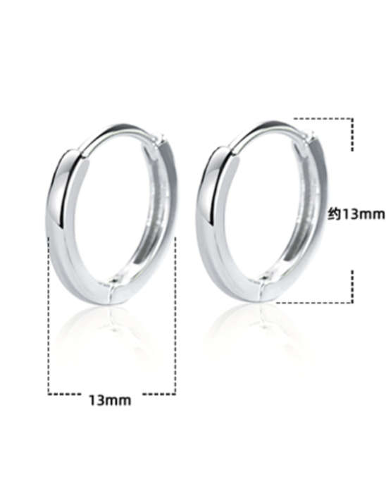 925 Sterling Silver Hoop Earrings - 13 mm
