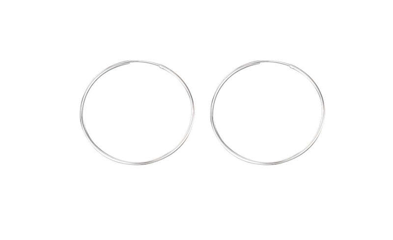 925 Sterling Silver Hoop Earrings - diameter: 4cm