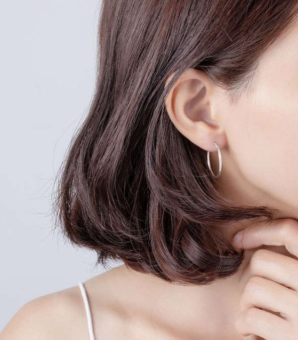 925 Sterling Silver Hoop Earrings - diameter: 2cm