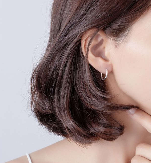 925 Sterling Silver Hoop Earrings - diameter: 1.5cm