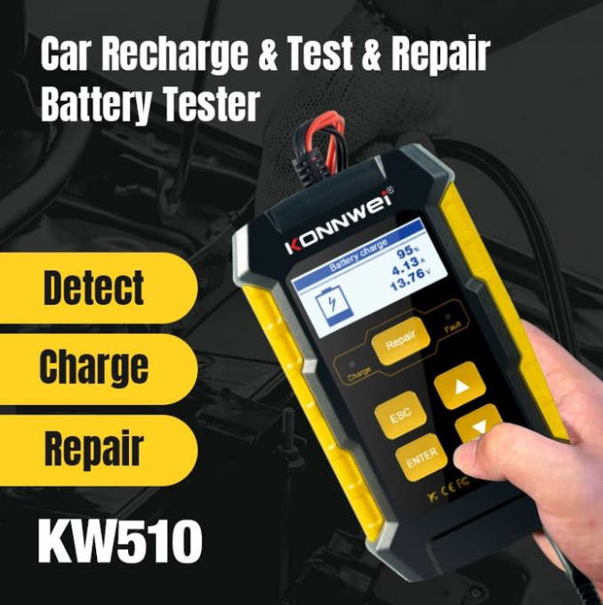 KONNWEI KW510 Car Battery, Charger, Repair Test Equipment 3in1