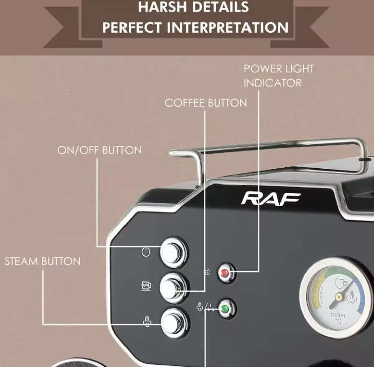 OUT OF STOCK-RAF Twin Brew Pro - 20Bar Espresso & Cappuccino Coffee Maker R.104B- OUT OF STOCK