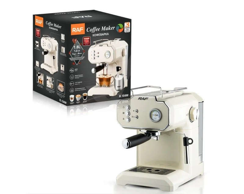 OUT OF STOCK-RAF Twin Brew Pro - 20Bar Espresso & Cappuccino Coffee Maker R.104W- OUT OF STOCK