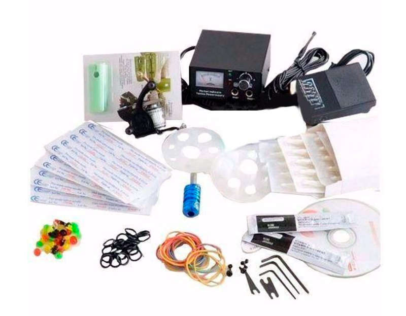 Quality Tattoo Kit with 1 Tattoo Machine Grip & 7 Colours