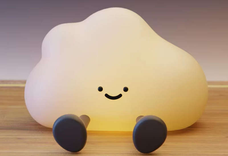 Rechargeable Silicone Cloud Night Light Kids-friendly Touch Sensor Bedside Lamp for Nursery & Baby