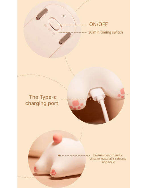 Rabbit Night Light Touch Sensor USB Rechargeable Silicone Bunny Lamp