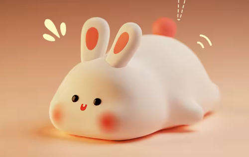 Rabbit Night Light Touch Sensor USB Rechargeable Silicone Bunny Lamp