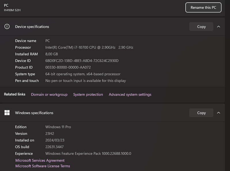 i7 10th Gen PC