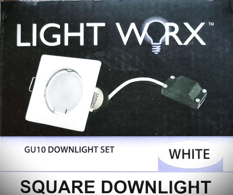 Single white square downlighter