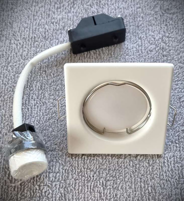 Single white square downlighter