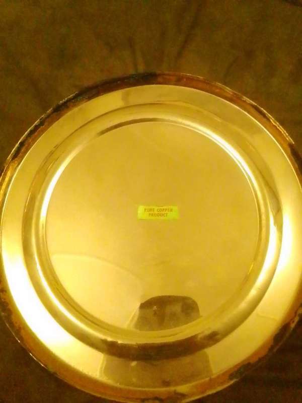 Large pure copper pot with copper handles