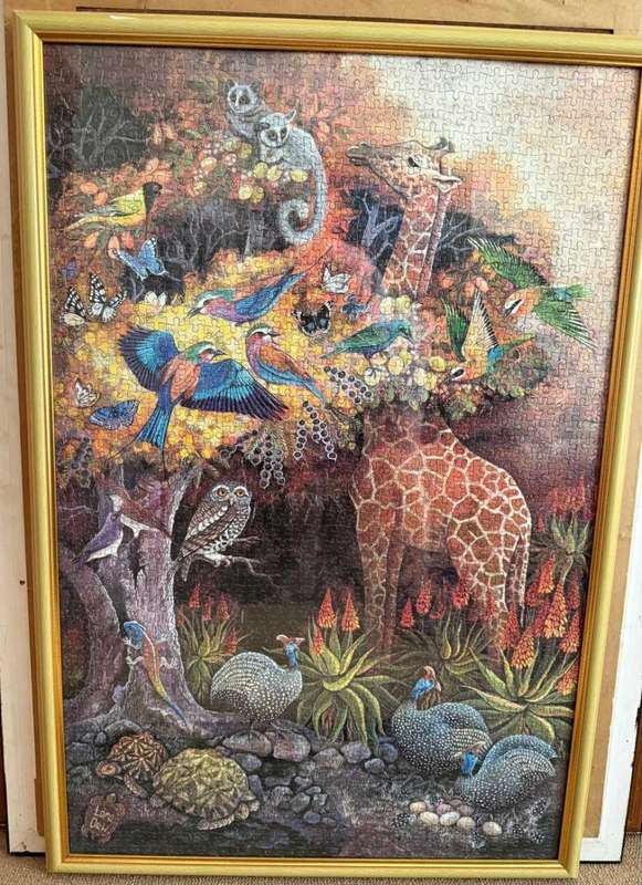 Animals puzzle, giraffe, butterflies, birds etc.