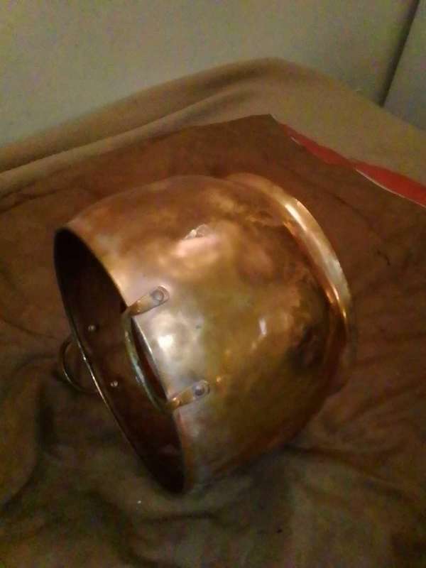 Large pure copper pot with copper handles