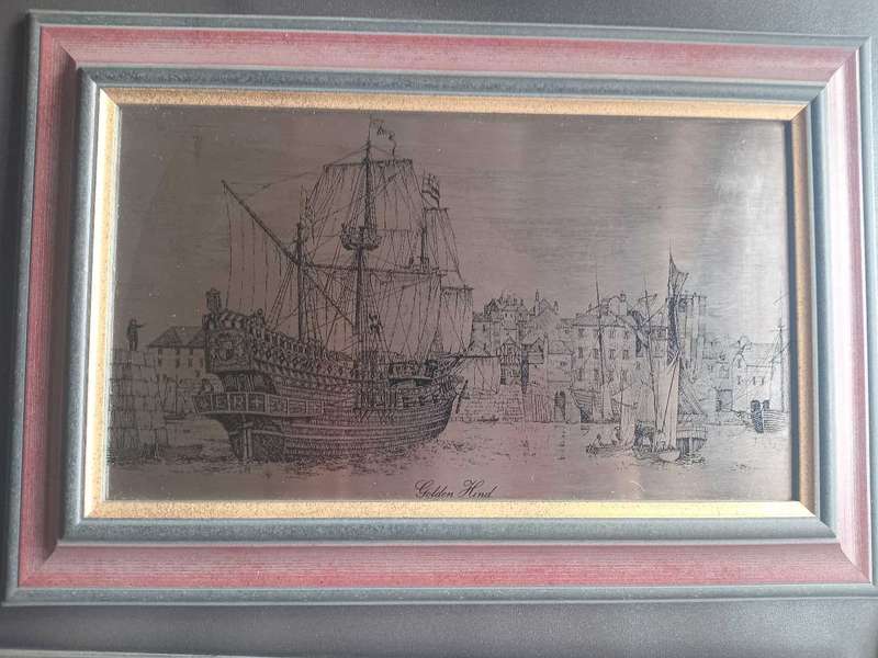 Two nautical historical shipsNelson's flagship victory and the ship Golden Hind