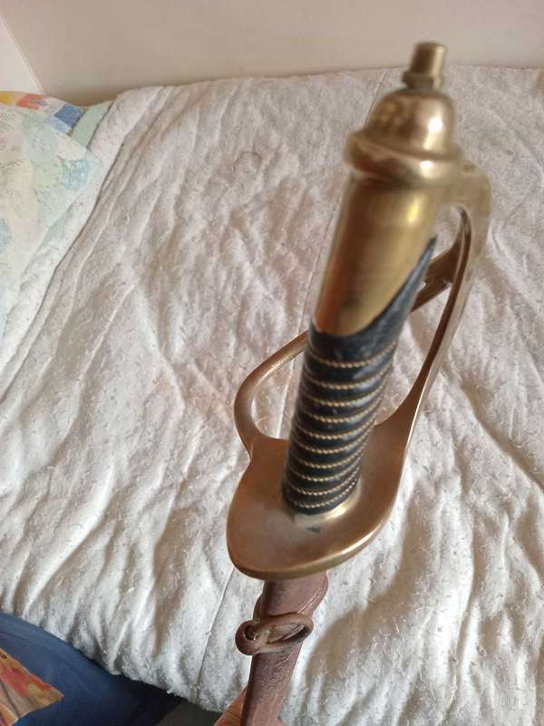 Original Antique cavalry Sabre swordEngraved the word "India" at base of blade, from 1800s