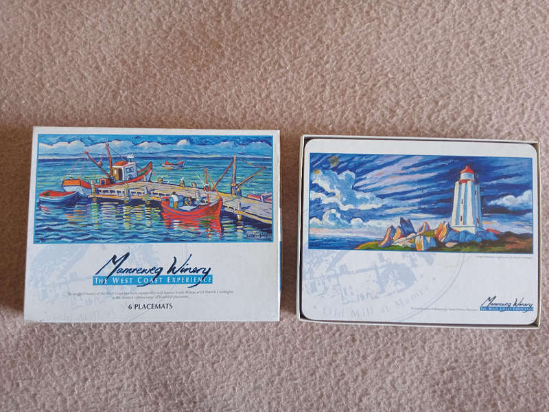 A beautiful set of 6 West Coast placemats by well known SA artist Patrick Cordingley