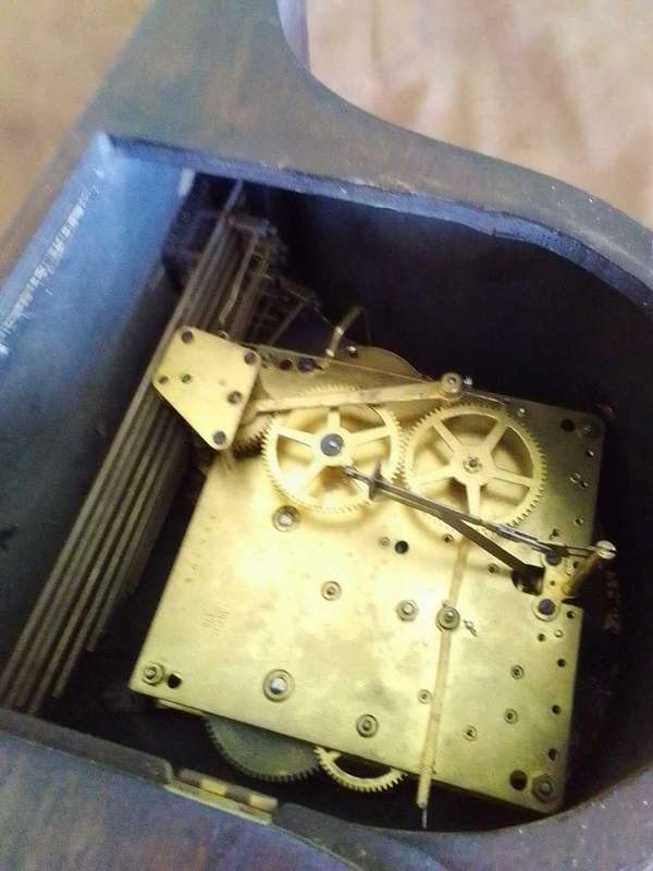Antique chiming wind up clock (without key and pendulum)
