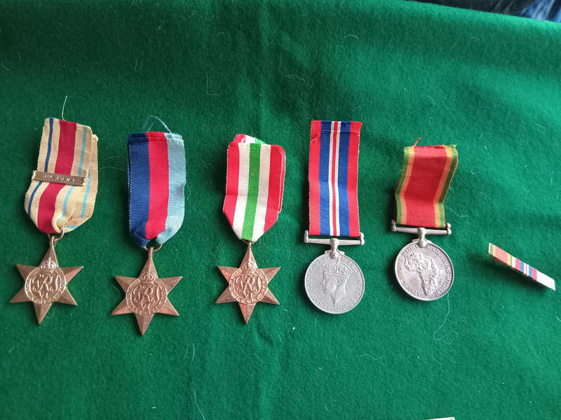 Set of 5 union defense force WW2 medals