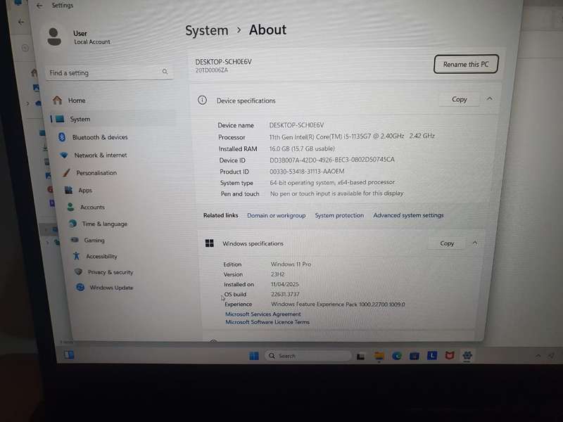Lenovo Thinkpad i5 11th gen Laptop