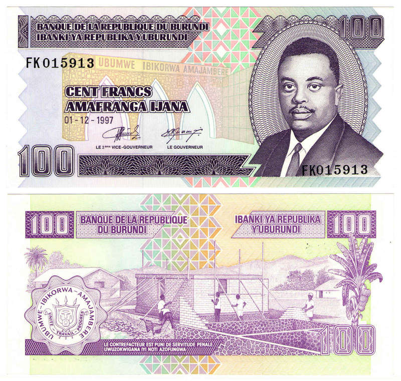 Burundi - 100 Francs 1997 UNC