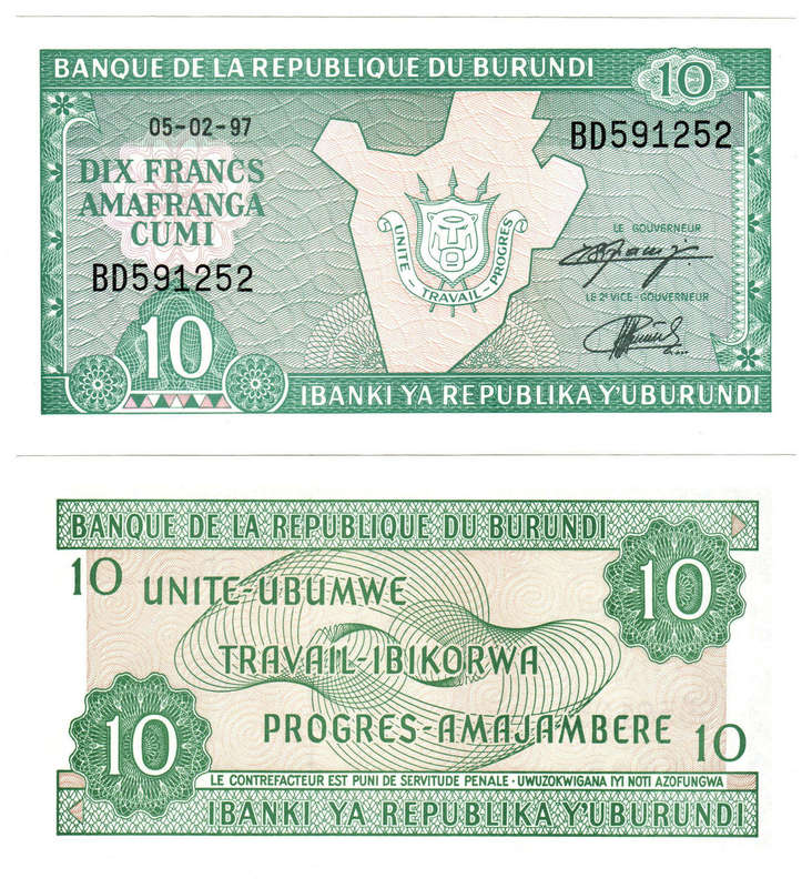 Burundi - 10 Francs 1997 UNC