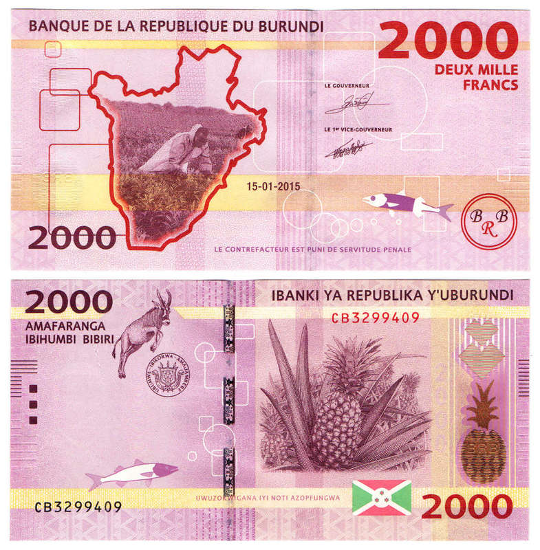 Burundi - 2000 Francs 2015 UNC