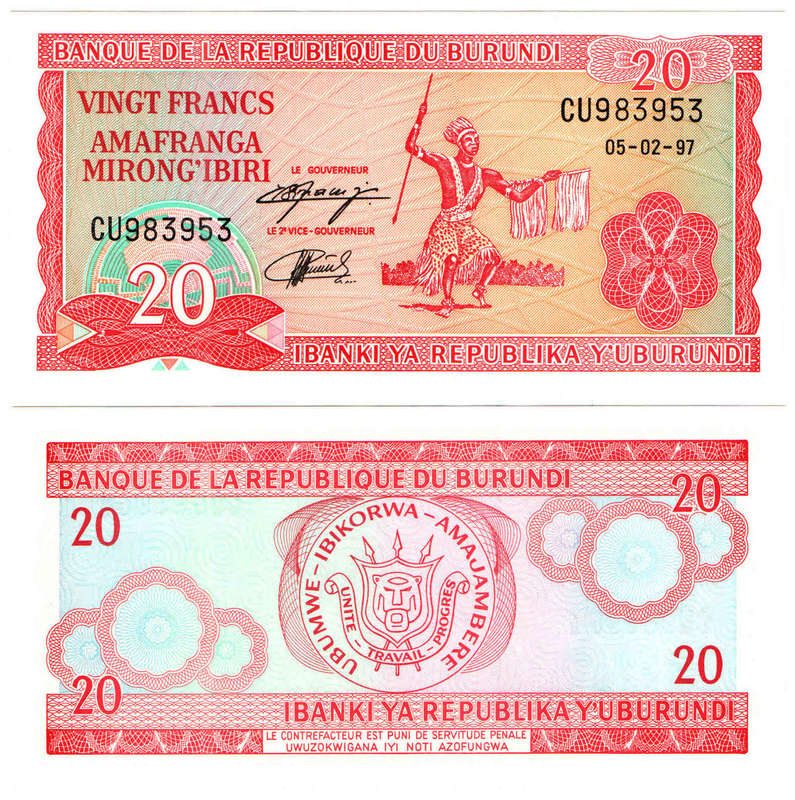 Burundi - 20 Francs 1997 UNC
