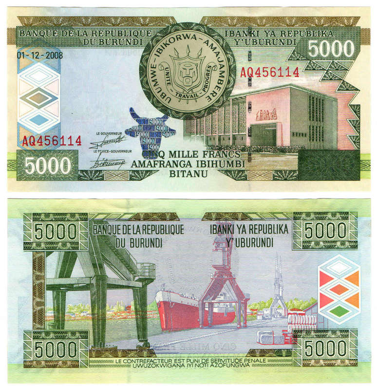 Burundi - 5000 Francs 2008 UNC
