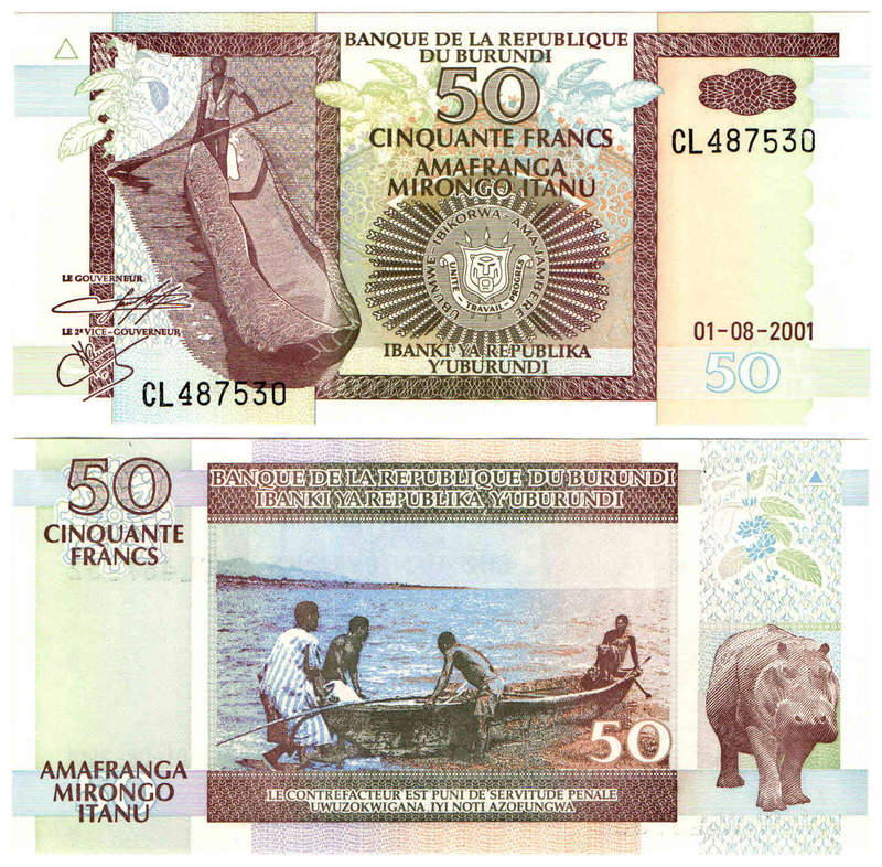 Burundi - 50 Francs 2001 UNC