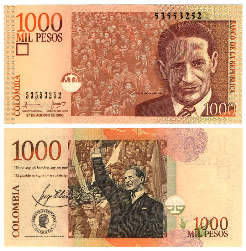 Colombia - 1000 Pesos 2008-08-27 UNC