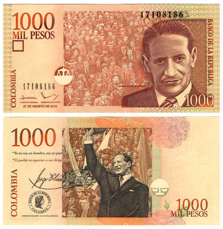 Colombia - 1000 Pesos 2014-08-27 UNC