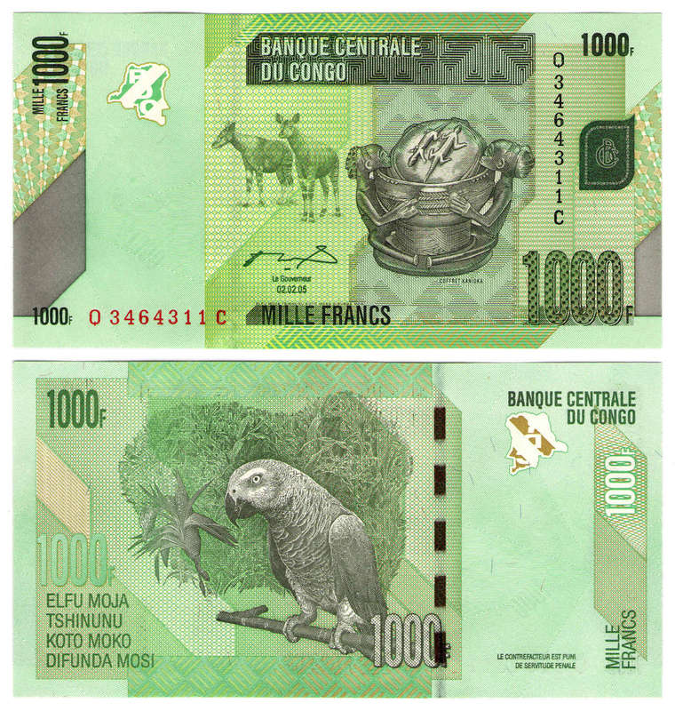Congo - 1000 Francs 2005 UNC