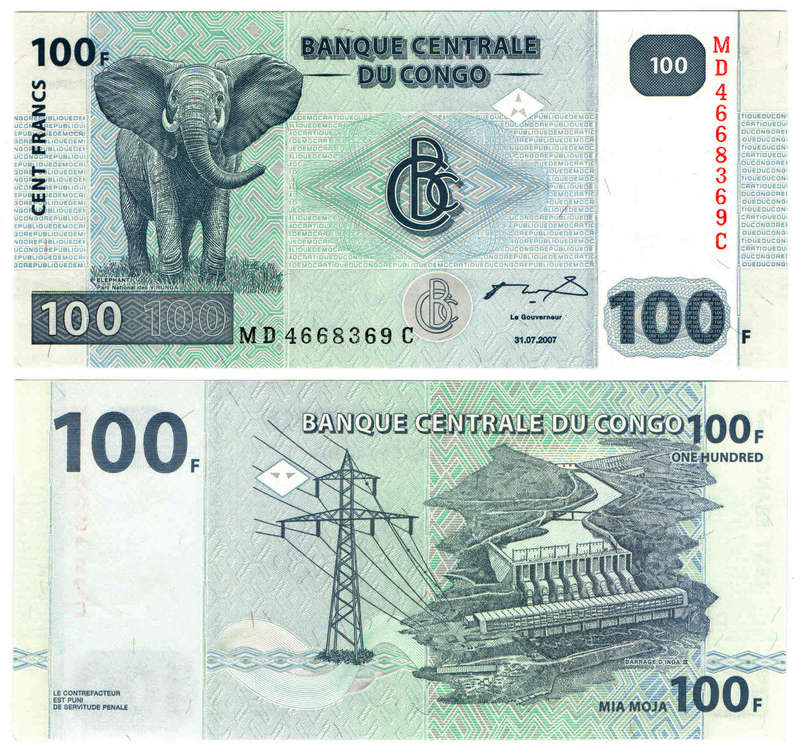 Congo - 100 Francs 2007 UNC