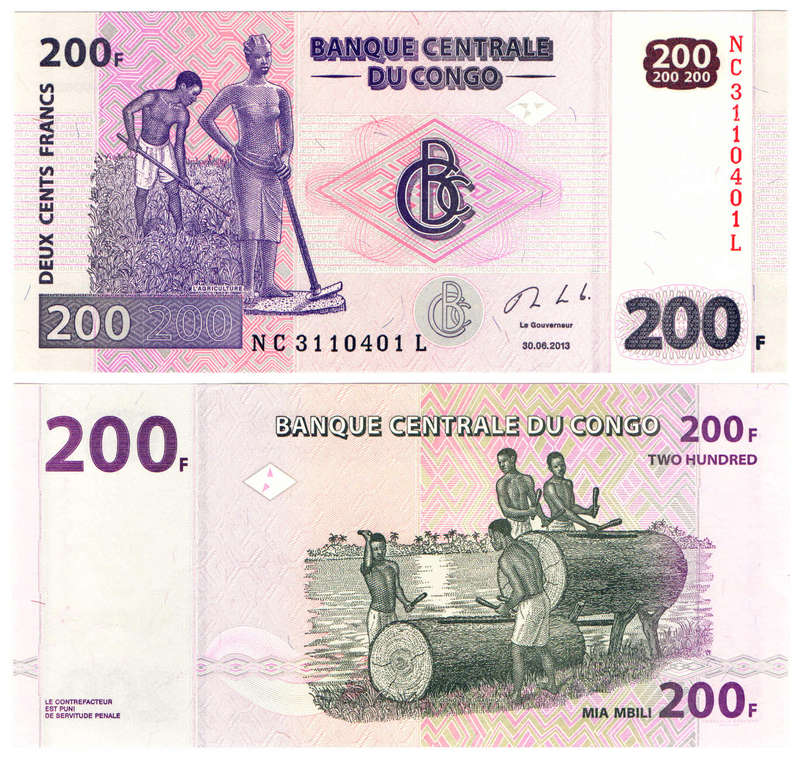 Congo - 200 Francs 2013 UNC